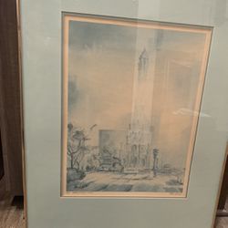 Tom Lynch Framed & Dbl. Matted Litho. Print The Magnificent Mile Chicago Signed