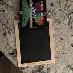 Double sided chalkboard and markers 