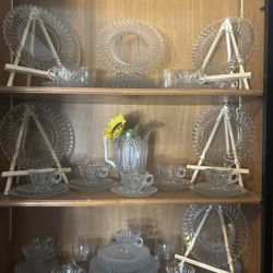 62 Piece Set Of Fostoria Colony Crystal Set 