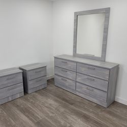 Cómoda Con Espejo Y 2 Mesas De Noche 