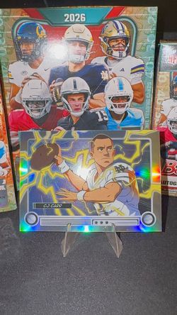 Anime CJ Carr 2026 Bowman Football Chrome SSP Case Hit Notre Dame #NILA-CJC