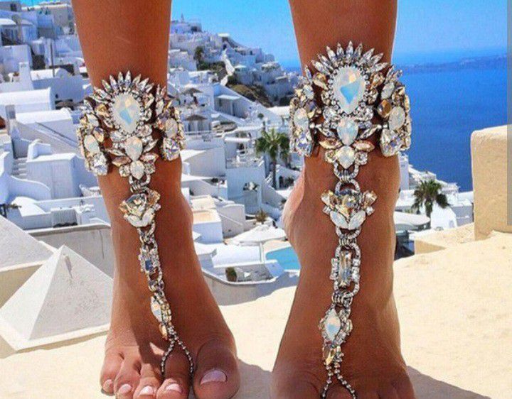 Anklets - Bejeweled Crystal Anklets 