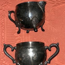 Vintage Leonard Silver Plated Cream & Sugar Set 