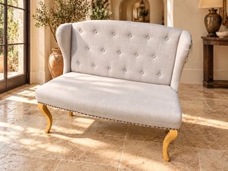Like NEW WayFair BUTTON TUFTED Wingback SETTEE LoveSeat