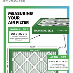 2 pack Filterbuy 20x25x6 Air Filter MERV 8 Essential Dust & Allergy Defense (2-Pack)