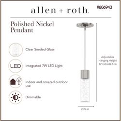 Modern Glass Pendant Light – Hanging Ceiling Lamp (Damp Rated)