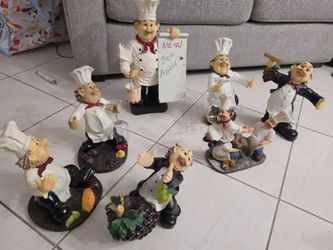 🔴 REMATE: Lote de Figuras Decorativas de Chef para Cocina o Restaurante (Todo por $50)