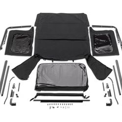 Rugged Ridge | Capota Blanda Black Diamond | Ensamblaje Completo con Bastidor | 13782.35 | Compatible con Jeep CJ 1; Jeep Wrangler YJ 1987-199