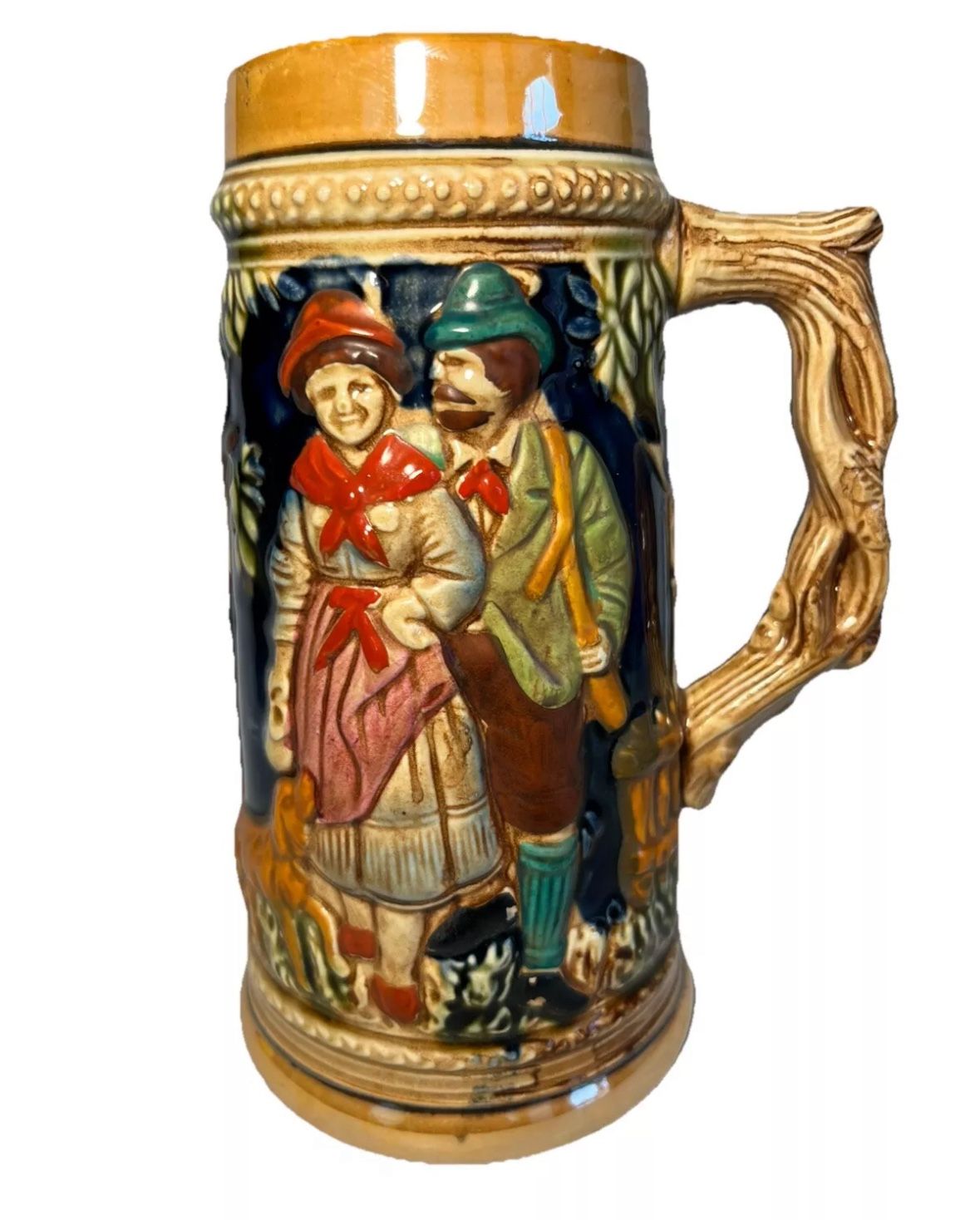 Vintage German Style Beer Stein Mug  8 in. Ceramic
