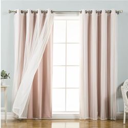 Beautiful, plush pink sheer and darkening curtains