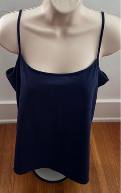 Faded Glory navy blue cotton spaghetti strap camisole, size L