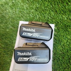 New. Makita 18V LXT Lithium-Ion High Capacity Battery Pack 5.0 Ah with LED Charge Level Indicator (2-Pack)

