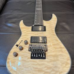 Schecter Hellraiser Hybrid Blonde Electric Guitar Rare Left Handed MINT