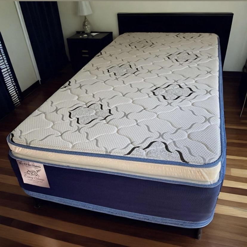 Twin Size Mattress Pillow Top 14” Inches Excellent Comfort Also Available: Full, Queen And King New From Factory With Its Plastic Same Day Delivery