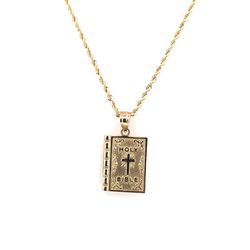 10K Bible Pendant with 20" Rope