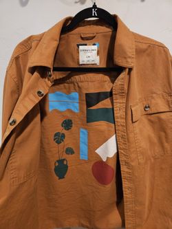 Denim & Flower Brown Button-up