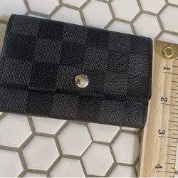 Authentic Louis Vuitton Damier Graphite 6 Key Holder Wallet Card Holder