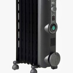 *NEW* KH390715CM DeLonghi Oil-Filled Radiator Space Heater, Quiet 1500W, Adjustable Thermostat, 3 Heat Settings, Energy Saving, Safety Features,