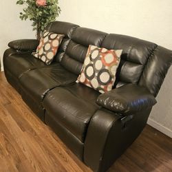 Sofa Set 2 Pieces Vinyl Leather Recliners Set 