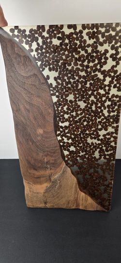Black Walnut Craft Art Whit Epoxy And Coffe Beans Inside