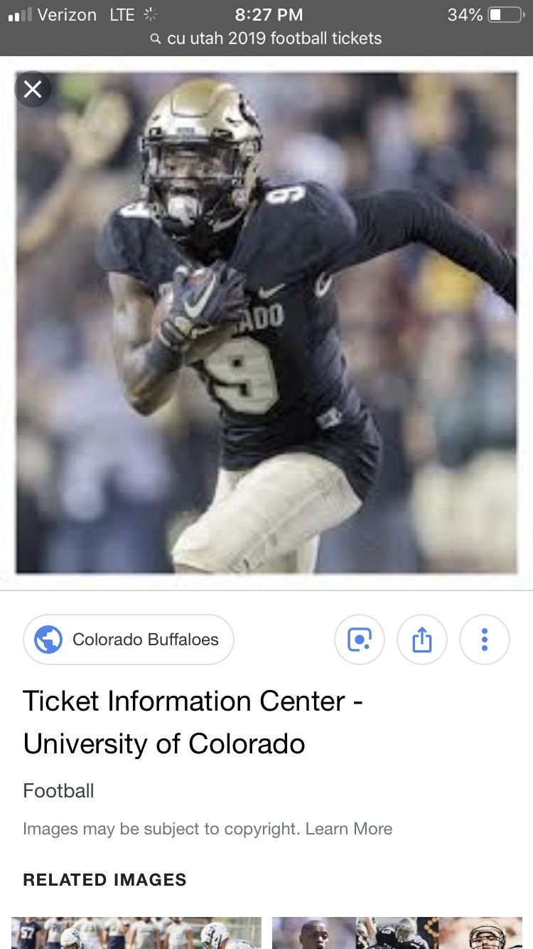 2 tickets to the CU/Utah Football Game- 11/17 at 11:30am