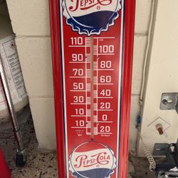 Antique Pepsi Outdoor Thermometer 