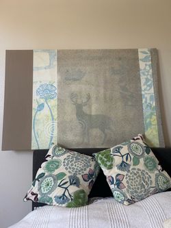 Home Decor Ikea frame with pier 1 set of 2 pillows