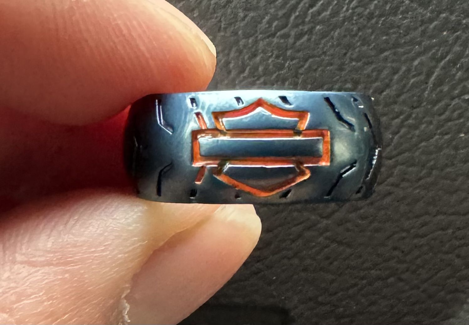 Harley Davidson Bar & Shield Titanium Ring
