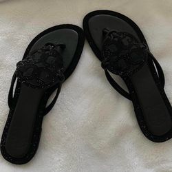 Tory Burch Miller Pave Knotted Sandals Black