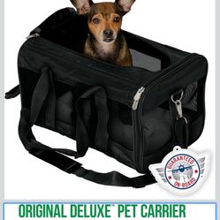 Sherpa Original Deluxe Travel Pet Carrier, Airline Approved & Guaranteed On Board - Black, Medium
