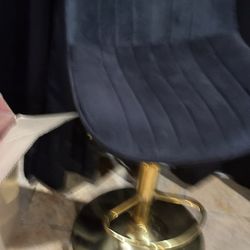 Black Gold Velvet Stool