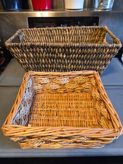 Boho Storage Baskets / Wicker & Seagrass Baskets / Organizer Set