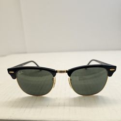 Ray-Ban Clubmaster RB5121 Black & Gold Sunglasses – Classic Browline Retro Style