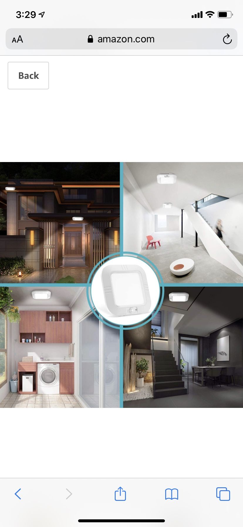 Lineway Motion Sensor Ceiling Light Battery Operated Wireless Motion Activated LED Ceiling Light 6000K 180LM Indoor Outdoor for Closets Stairway Cabi