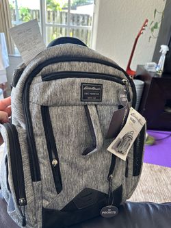 Eddie Bauer Diaper Backpack NEW – Gray, 11 pockets