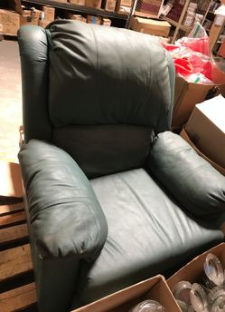 Green leather rocker recliner chair