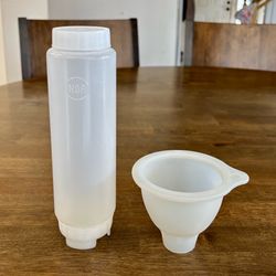 Condiment Squeeze Bottle + Silicone Funnel
