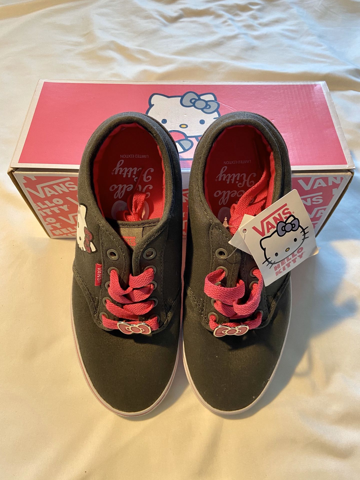 Vans Hello Kitty Atwood Skate Shoe (Hello Kitty) AzlPk/Pewter Women’s Size 8