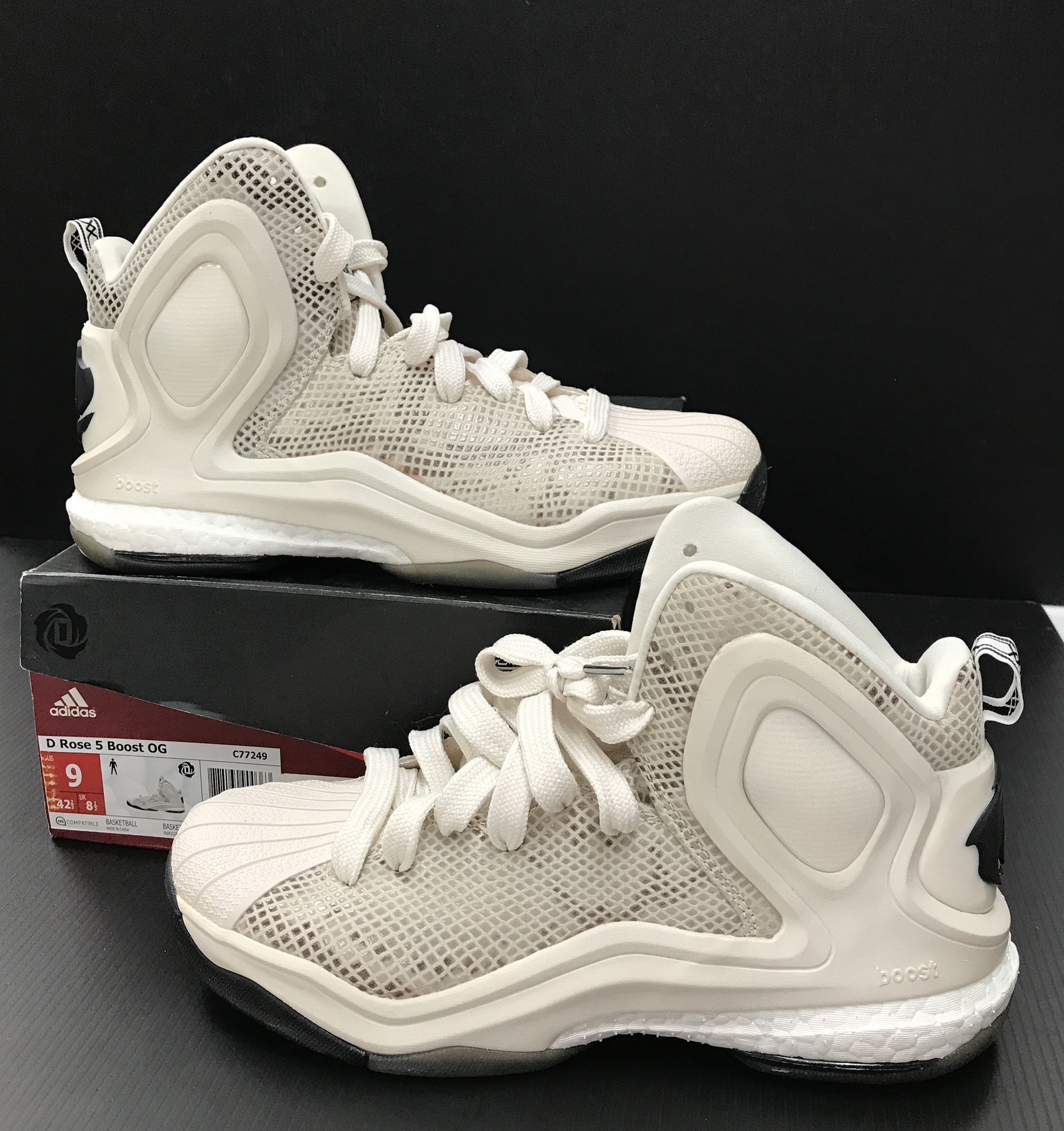 NEW Adidas D ROSE BOOST OG “WHITE TAN” Snakeskin C77249 Men's