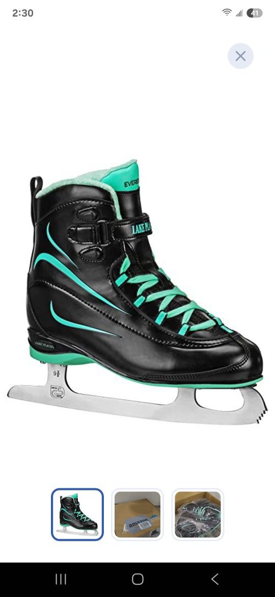 Lake Placid Everest Women's Ice Skate Black/Mint Size 7