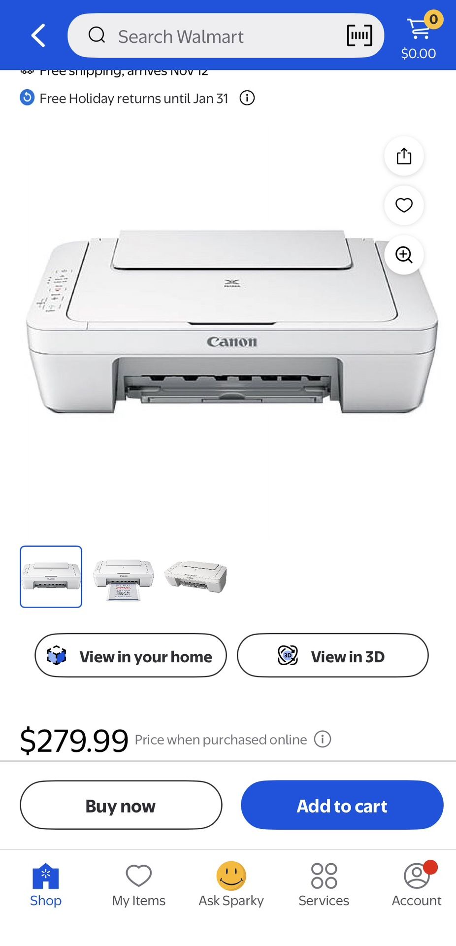 Cannon Pixma MG2522 5in 1 Printer