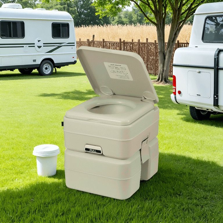 5.3 Gallon Portable Toilet, Camping RV Toilet Porta Potty, Outdoor Porta Potty for RV Travel, Camping, Boating, Hospital, Truck, Gray