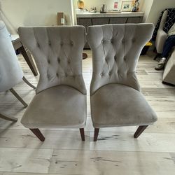2 Taupe Dining Chairs