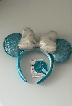 Tokyo DisneySea Minnie Mouse Ribbon White Headband 25th Anniversary Exclusive
