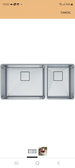 Franke Pescara 38-in. x 18-in. 18 Gauge Stainless Steel Undermount Double Bowl Kitchen Sink - PTX160-37-CA