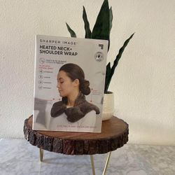 Sharper Image Heated Neck + Shoulder Wrap With Natural Herbs Gray