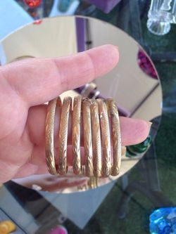 Babies 7 bangles 14k plate gold