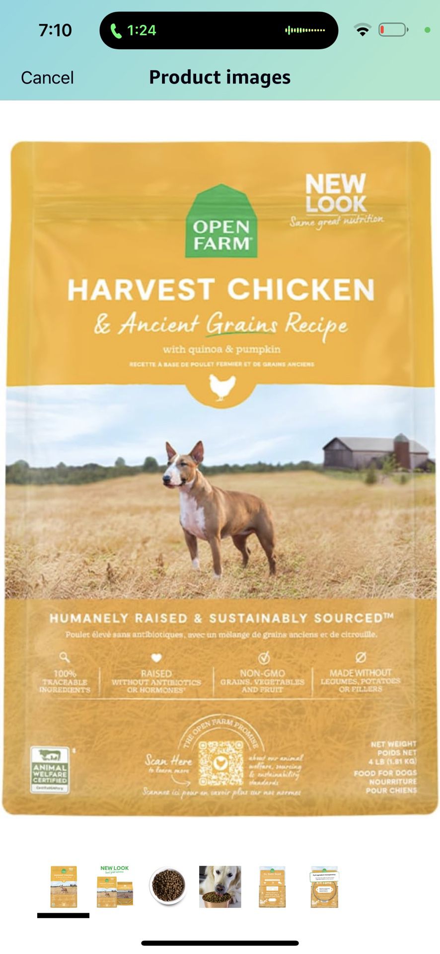 Open Farm Ancient Grains Dry Dog Food, Humanely Raised Meat Recipe with Wholesome Grains and No Artificial Flavors or Preservatives (Harvest Chicken A
