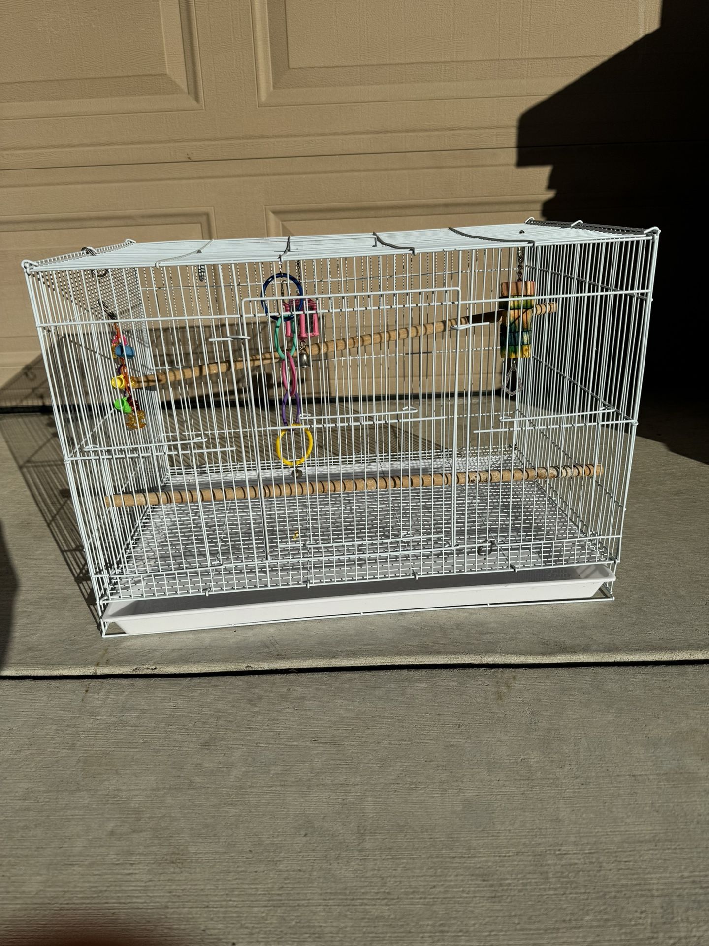 Bird Cage Filled With Toys