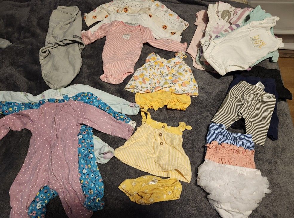 Baby Girl Clothing Bundle Newborn 35 Pieces
